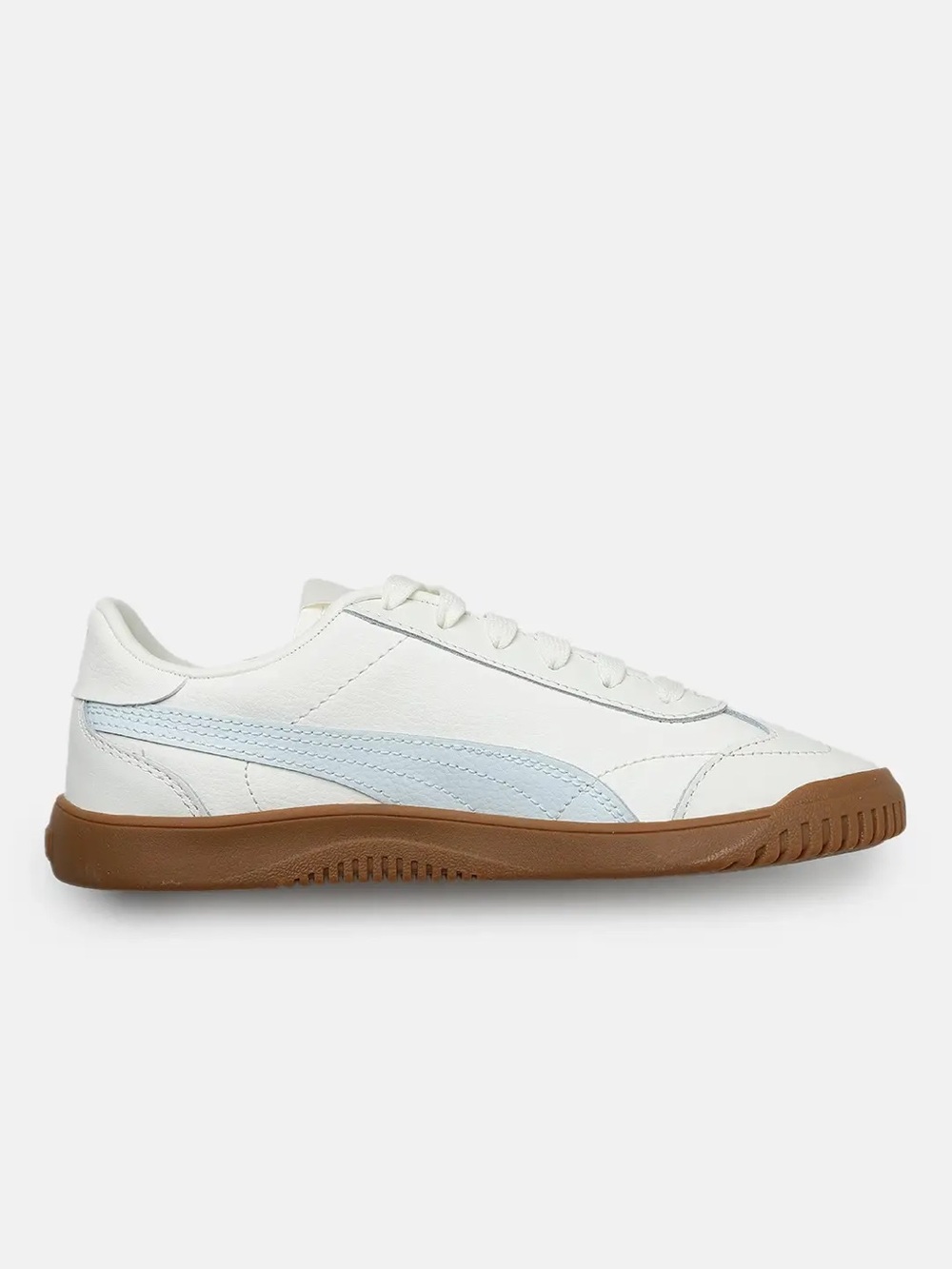 Puma White Sneaker with Light Blue Stripe and Gum Sole - Picture 6 of 10